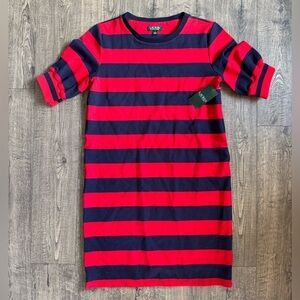 Ralph Lauren Navy Striped Multi T-Shirt Dress- NWT Size Large